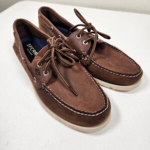 Sperry Top Sider Mens Authentic Original Cross Lace Tan Boat Shoes STS24959 11.5